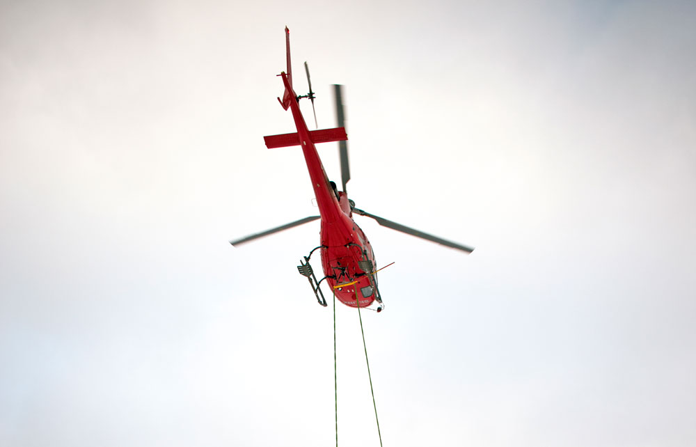 Projektpackning och helikopterlyft sparade tid vid byggnation av luftledning